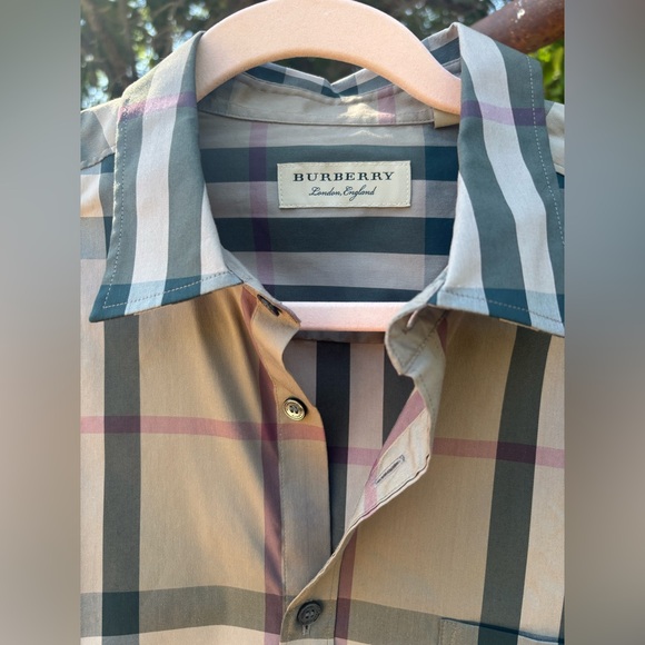 Men's Tan Plaid dress shirt - Picture 10 of 15